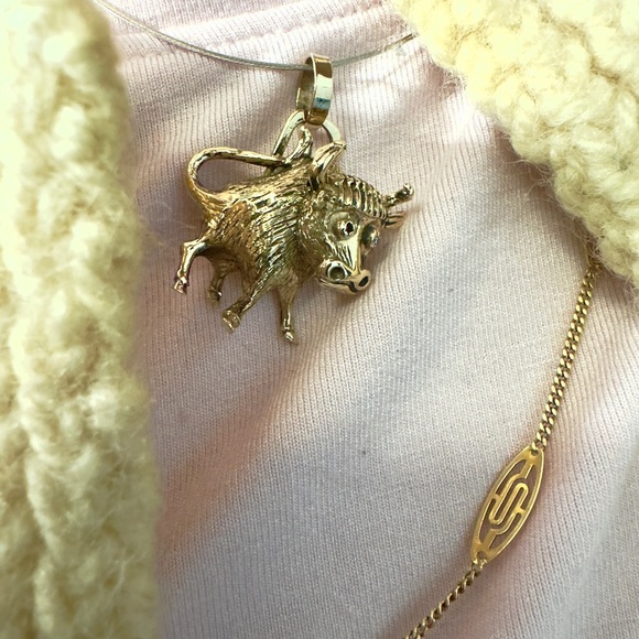 14k Diamond Bull Pendant - Picture 8 of 10